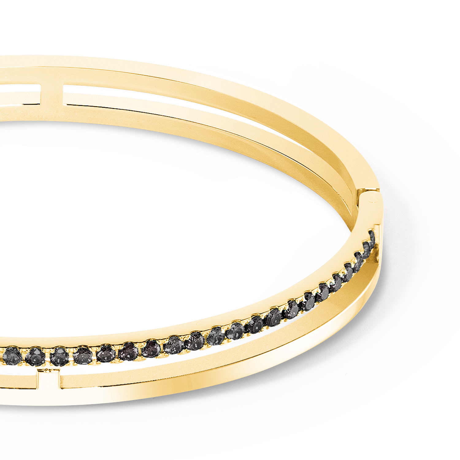 Eternal Unity Armreif gold-schwarz von COEUR DE LION – Detailaufnahme
