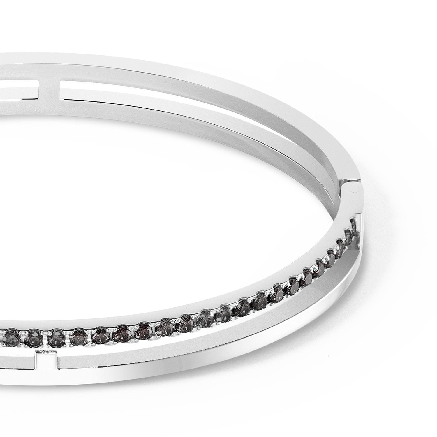 Eternal Unity Armreif silber-schwarz von COEUR DE LION – Detailaufnahme