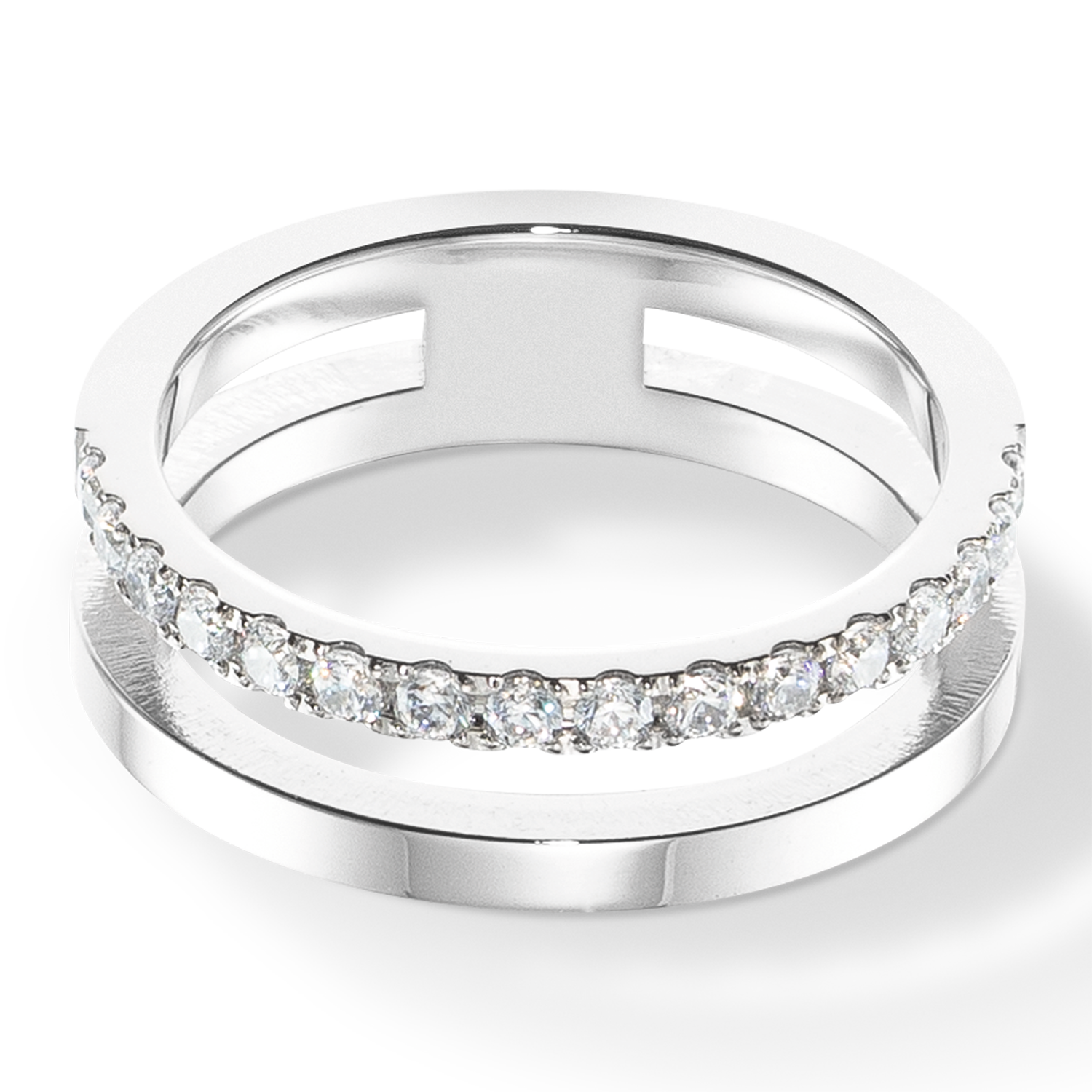 Eternal Unity Ring silber-kristall von COEUR DE LION – Detailaufnahme