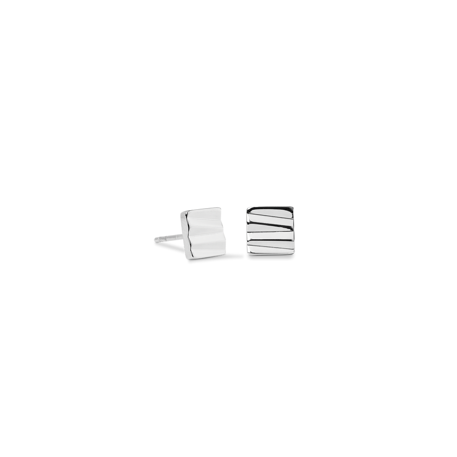 Ohrstecker Square Wave silber