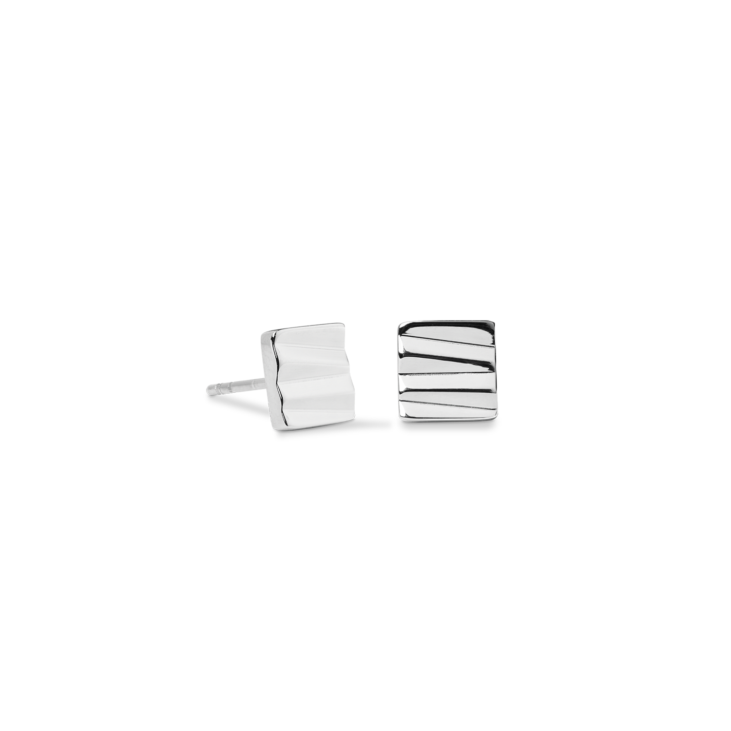 Ohrstecker Square Wave silber von COEUR DE LION – Detailaufnahme