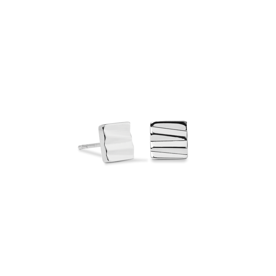 Ohrstecker Square Wave silber