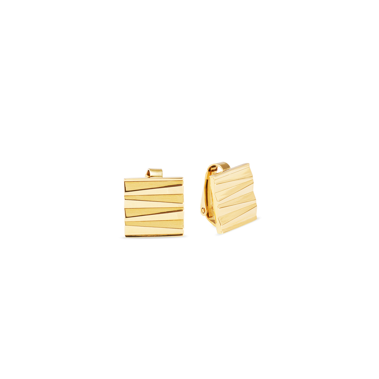 Ohrclips Square Wave Gold
