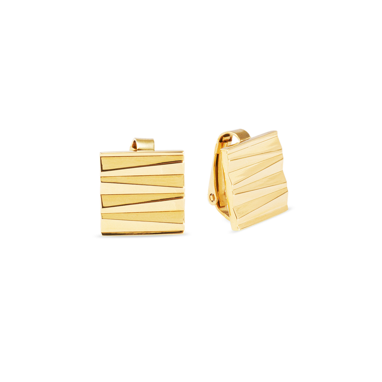 Ohrclips Square Wave Gold