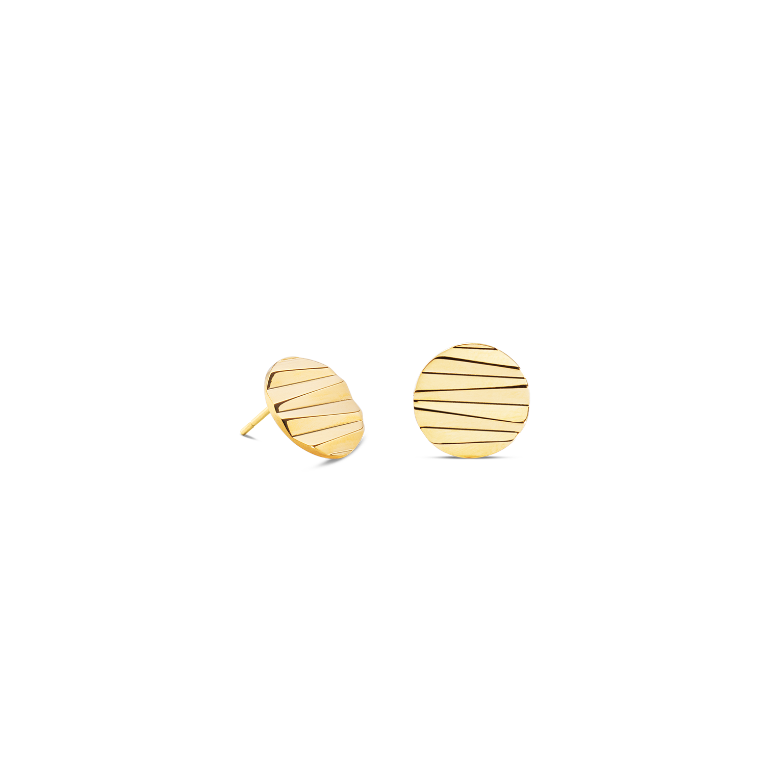 Ohrstecker Round Wave Gold