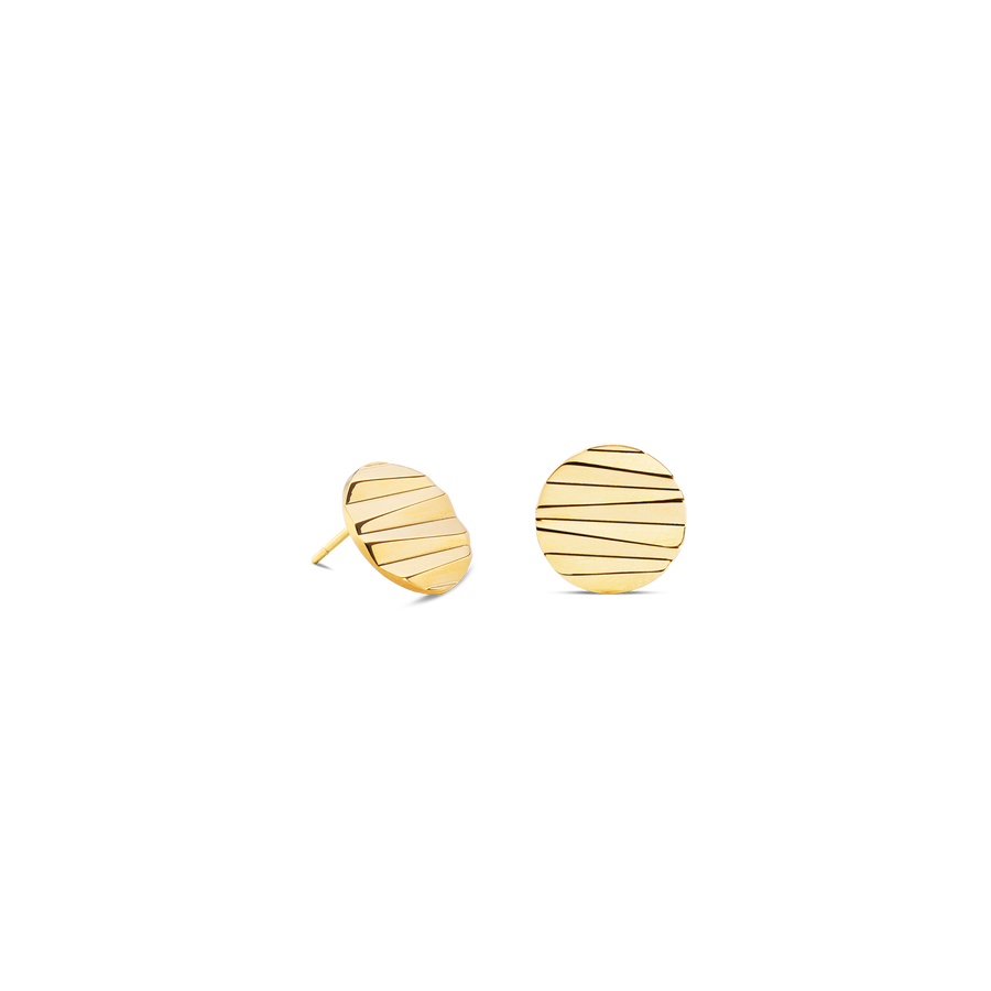 Ohrstecker Round Wave Gold