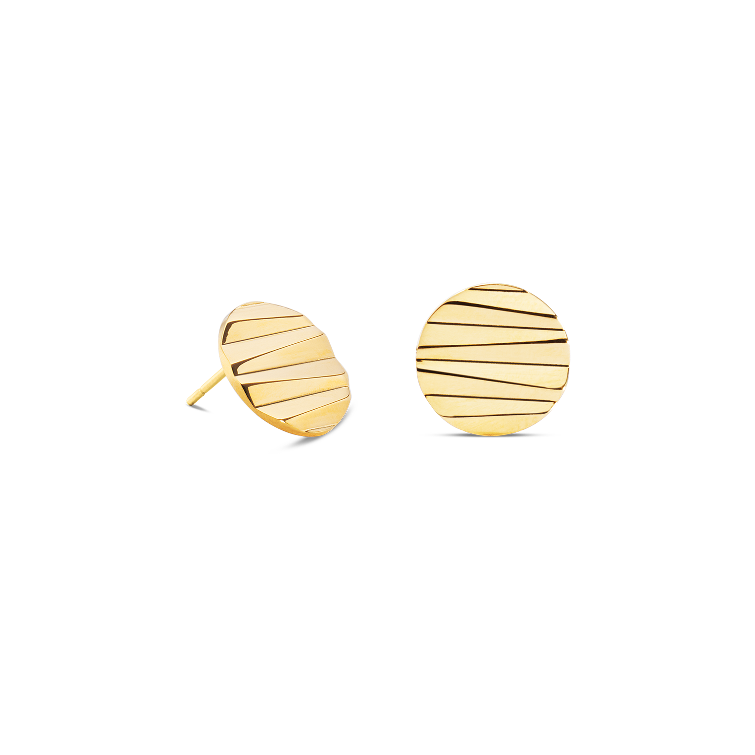 Ohrstecker Round Wave Gold