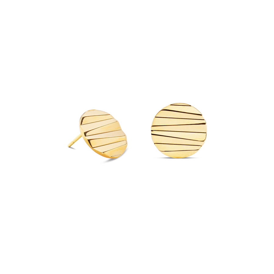 Ohrstecker Round Wave Gold