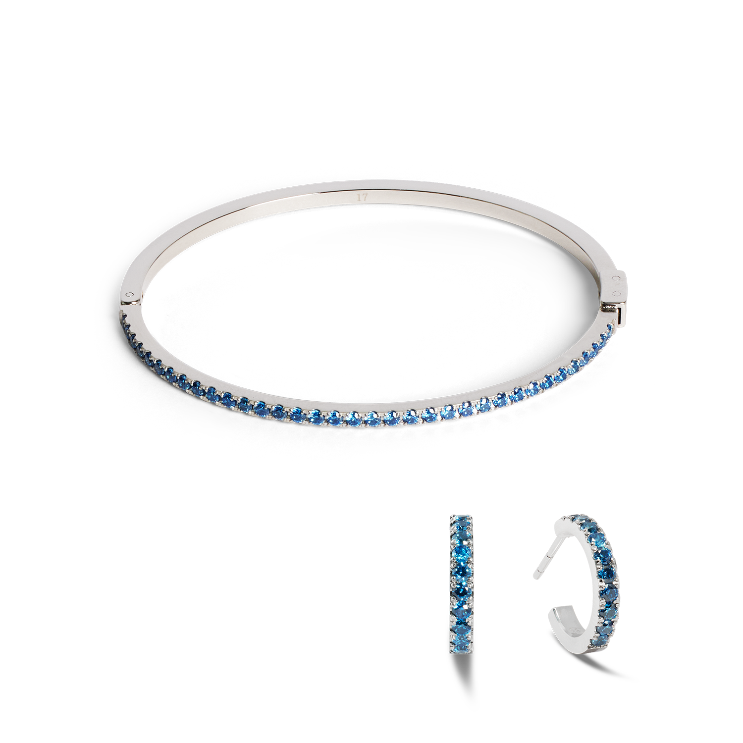 Eternal Love Creole mini silber-blau von COEUR DE LION – im Set mit passenden Schmuckstücken