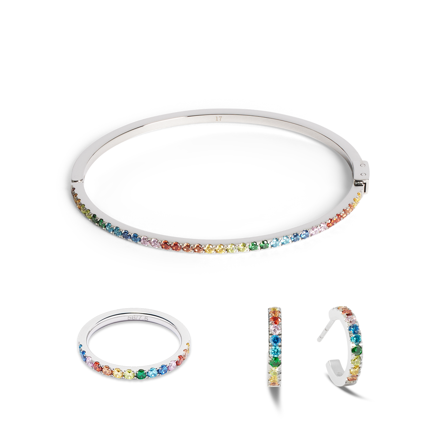 Eternal Love Creole mini silber-multicolor von COEUR DE LION – im Set mit passenden Schmuckstücken