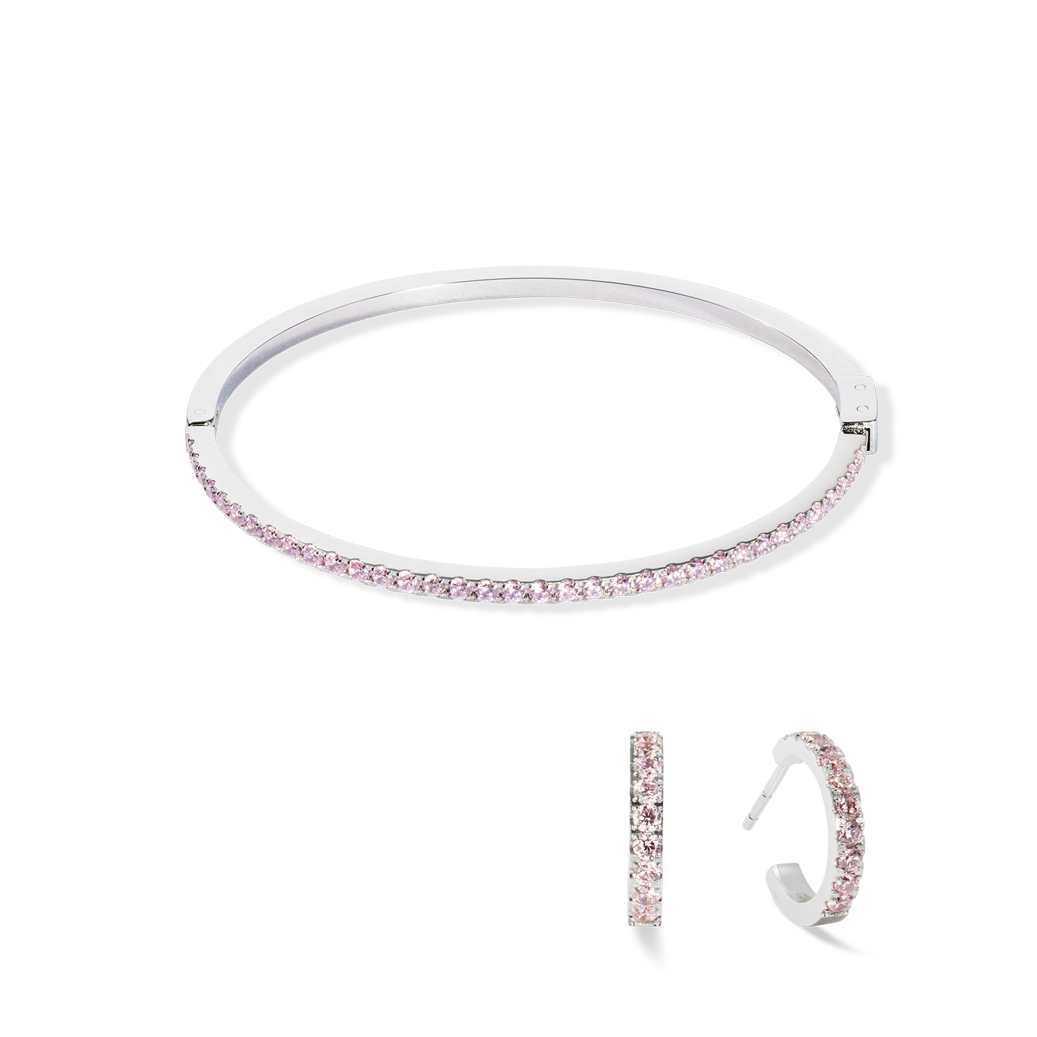 Eternal Love Creole mini silber-rosa von COEUR DE LION – im Set mit passenden Schmuckstücken