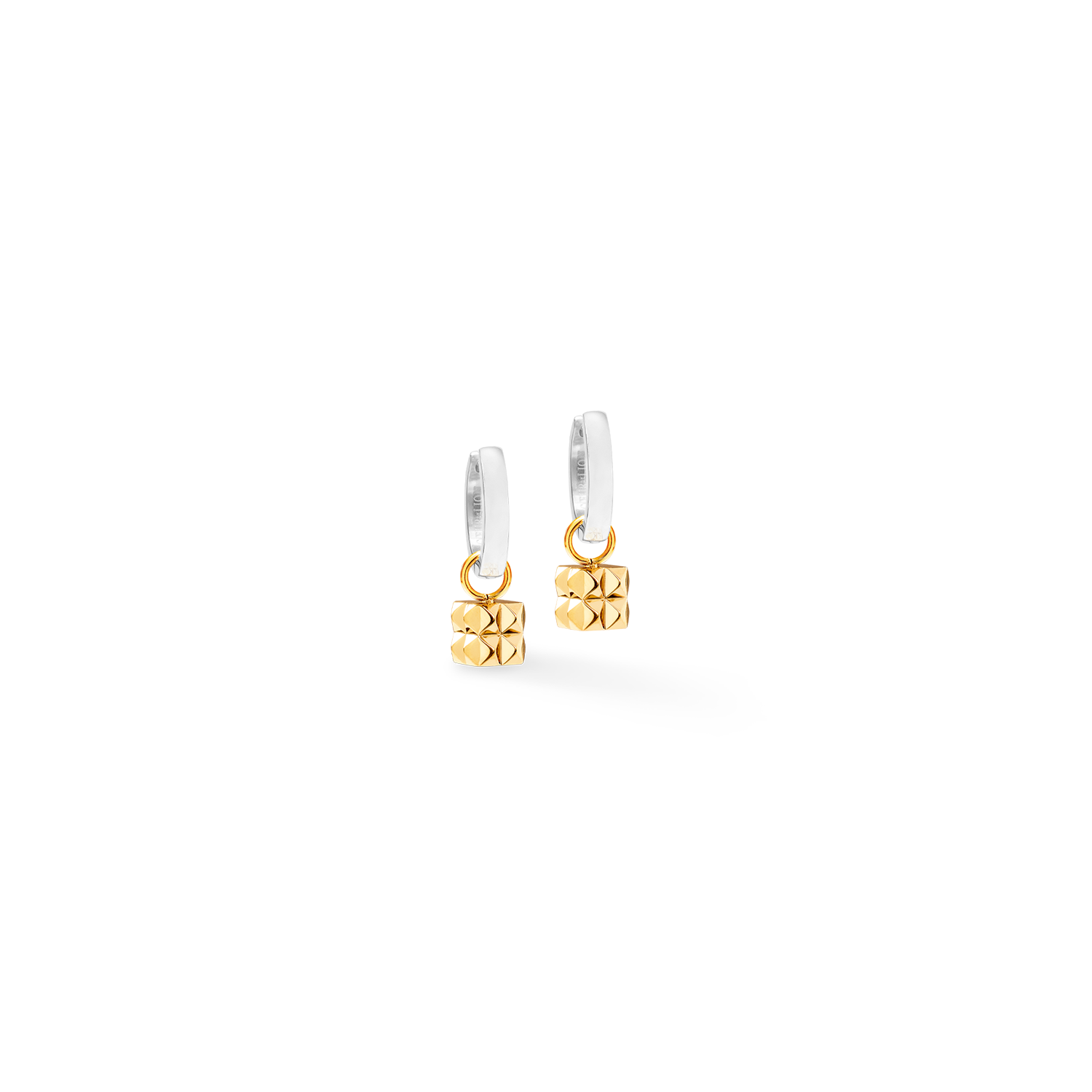 Ohrringe Creole Spikes Cube Silber-Gold von COEUR DE LION