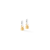 Ohrringe Creole Spikes Cube Silber-Gold