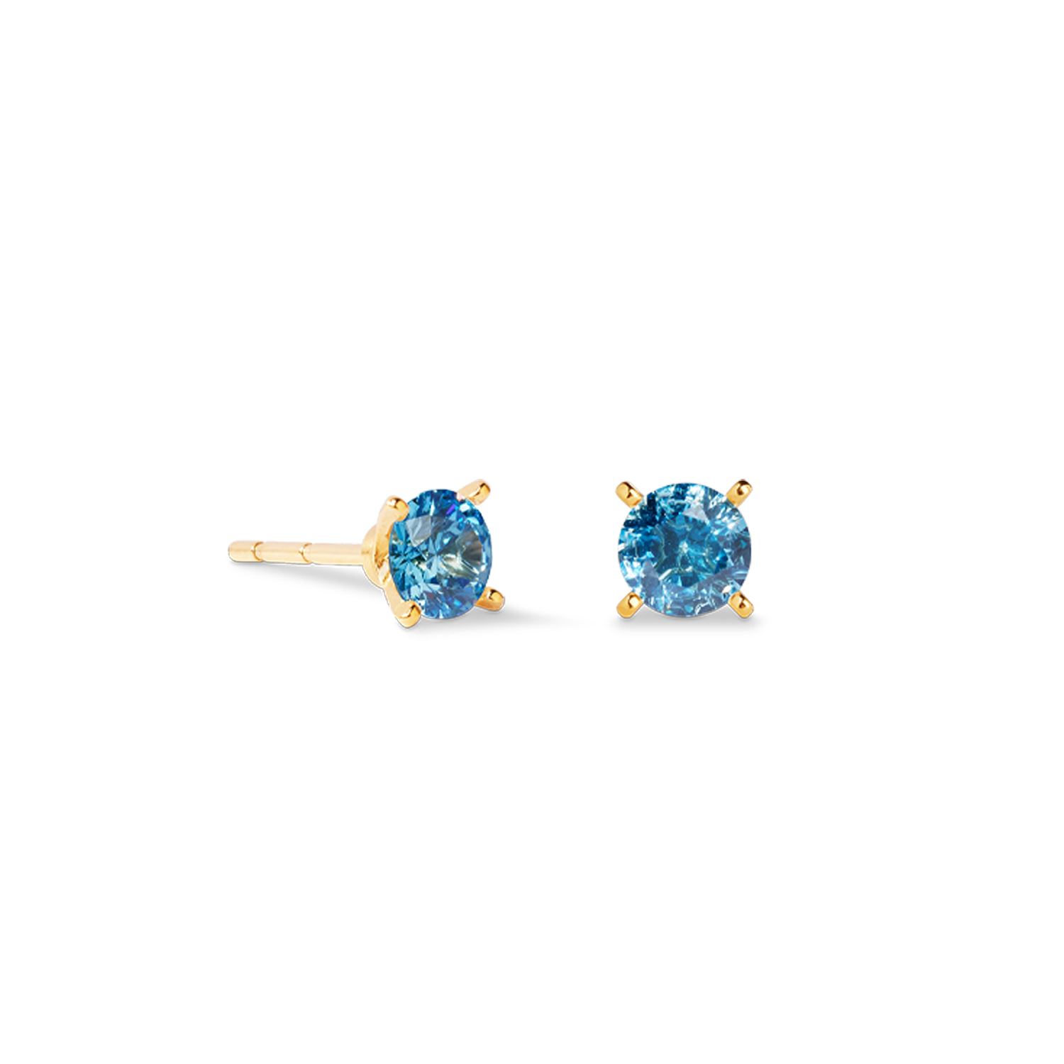 Ohrstecker Glam Dot 5 mm gold-blau von COEUR DE LION – Detailaufnahme