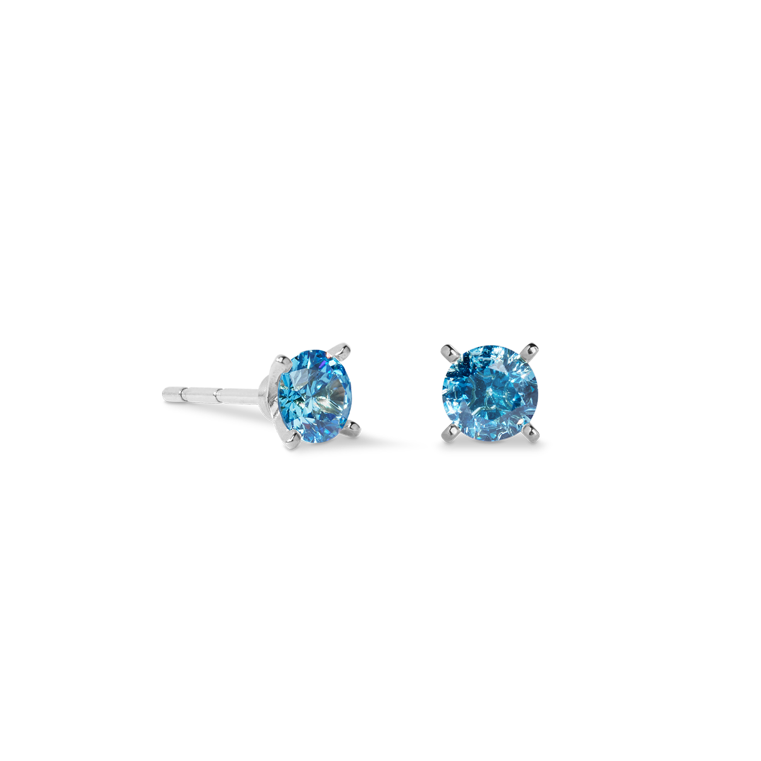 Ohrstecker Glam Dot 5 mm silber-blau von COEUR DE LION – Detailaufnahme