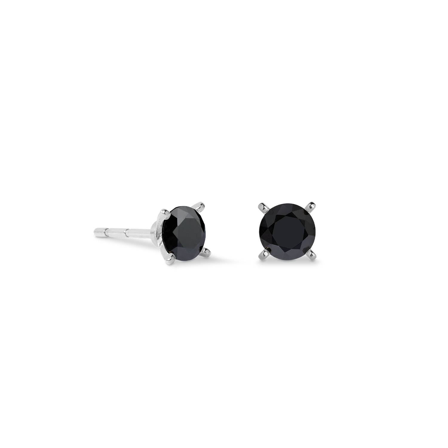 Ohrstecker Glam Dot 5 mm silber-schwarz von COEUR DE LION – Detailaufnahme