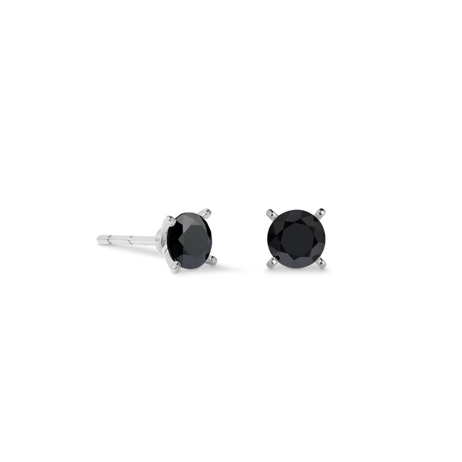 Ohrstecker Glam Dot 5 mm silber-schwarz