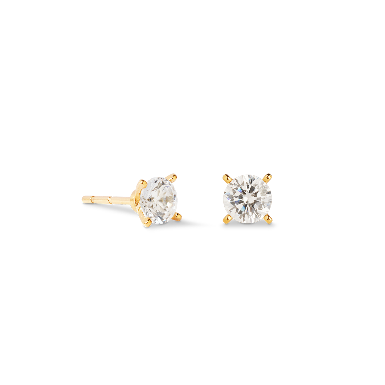 Ohrstecker Glam Dot 5 mm gold-kristall von COEUR DE LION – Detailaufnahme