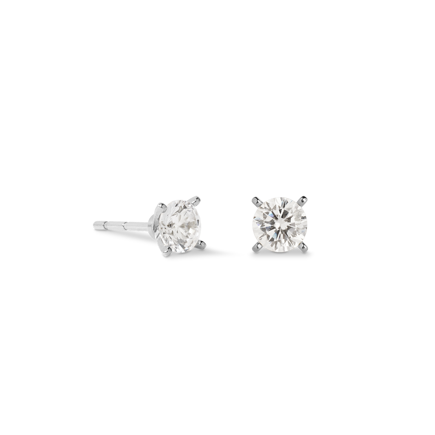Ohrstecker Glam Dot 5 mm silber-kristall von COEUR DE LION – Detailaufnahme