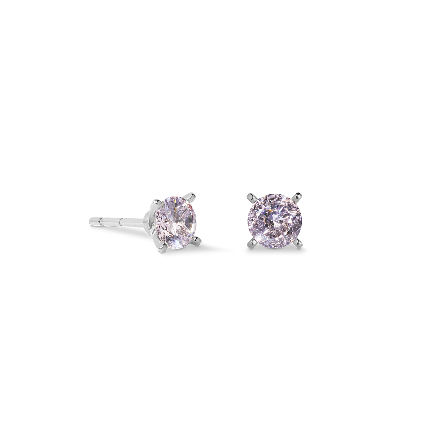 Ohrstecker Glam Dot 5 mm silber-rosa von COEUR DE LION – Detailaufnahme