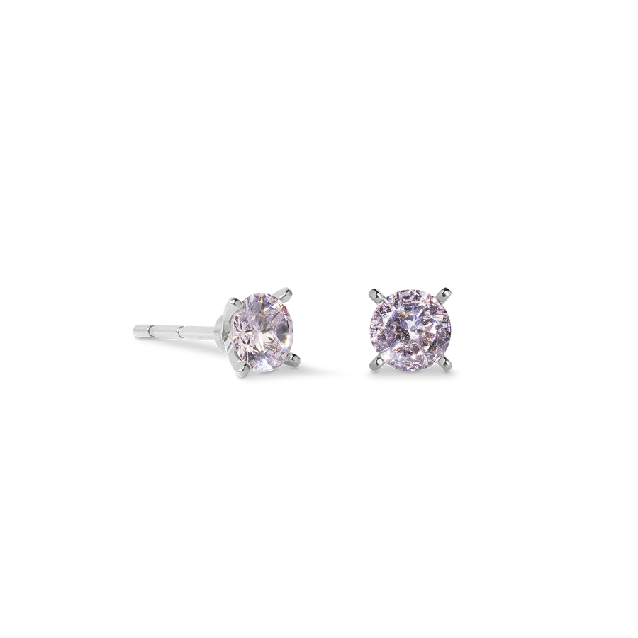 Ohrstecker Glam Dot 5 mm silber-rosa