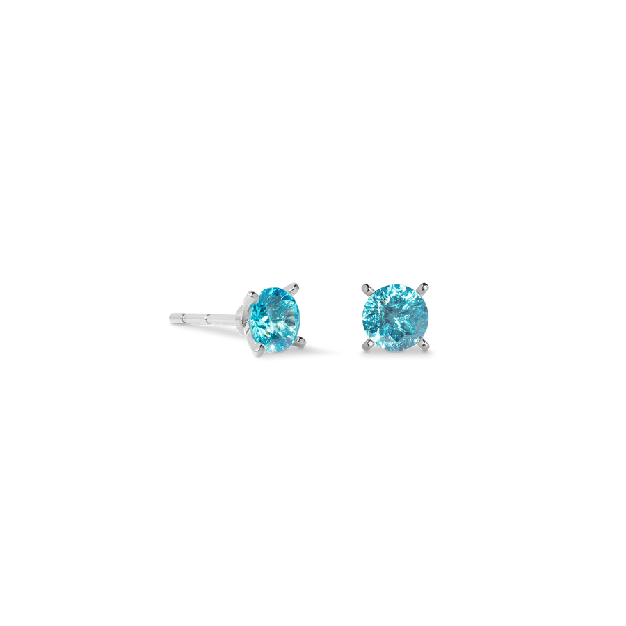 Ohrstecker Glam Dot 5 mm silber-aqua