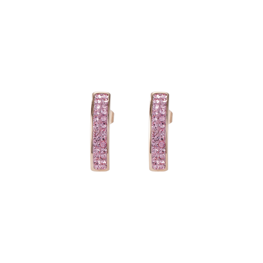Ohrringe Edelstahl rosegold & Kristalle Pavé hellrosa