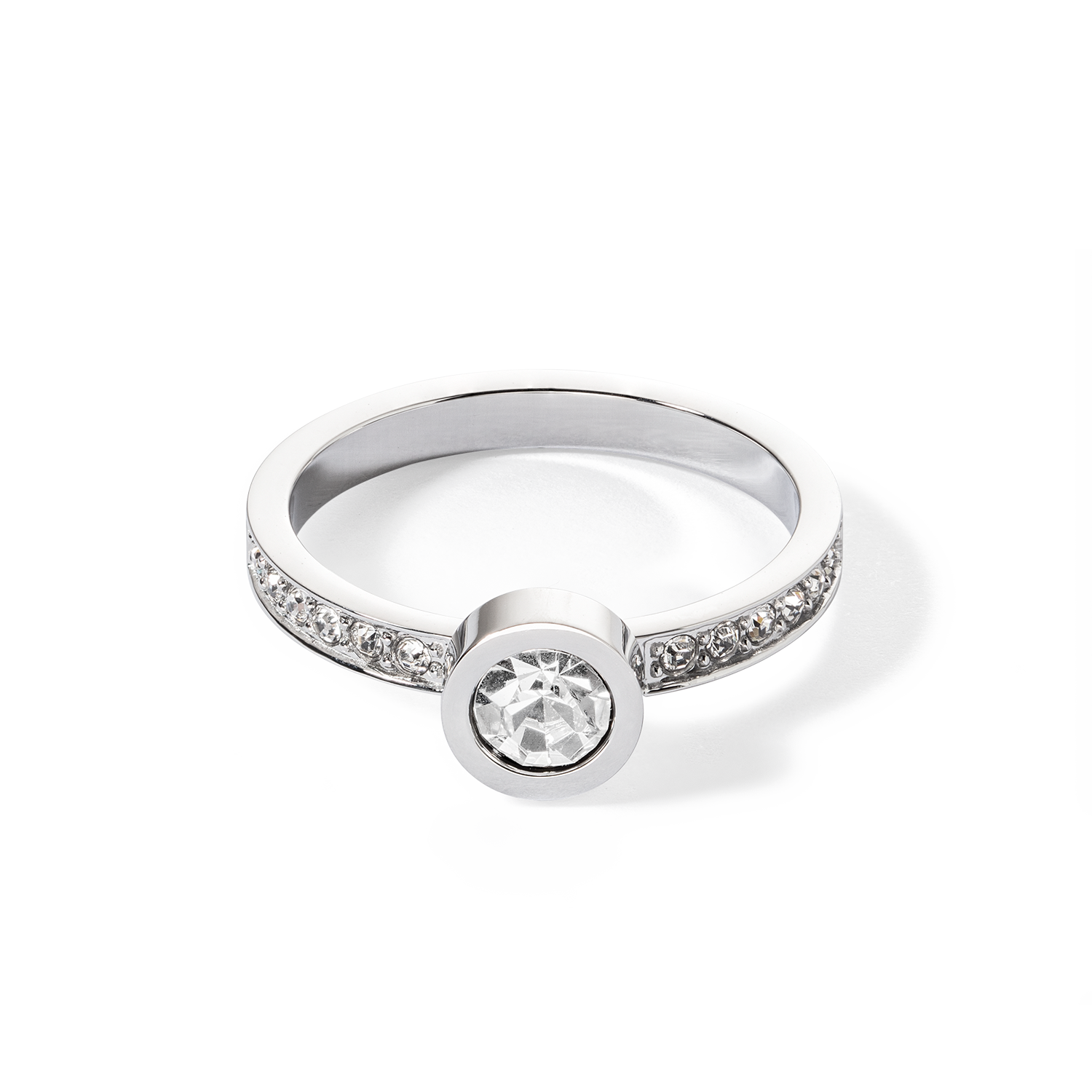 Sparkling Dots Ring silber kristall von COEUR DE LION – Detailaufnahme