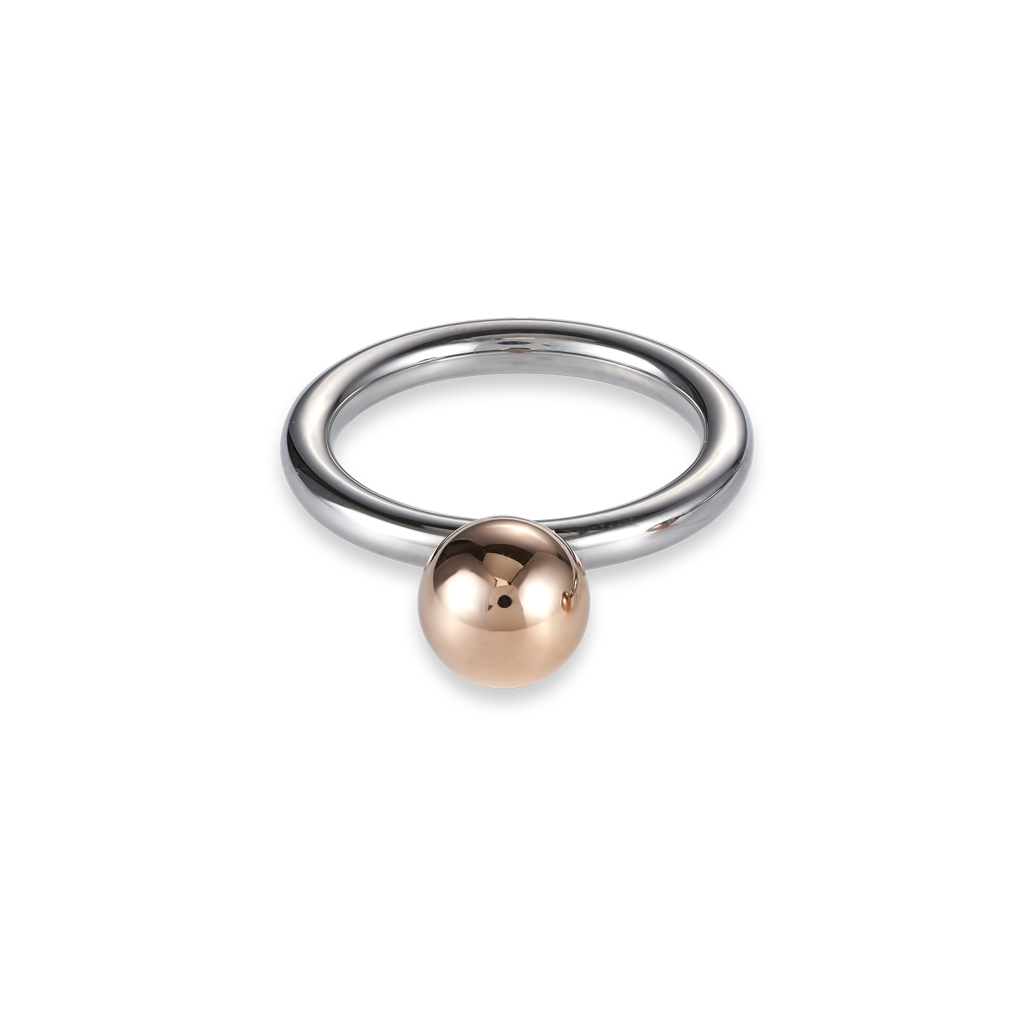 Ring Edelstahlkugel klein roségold