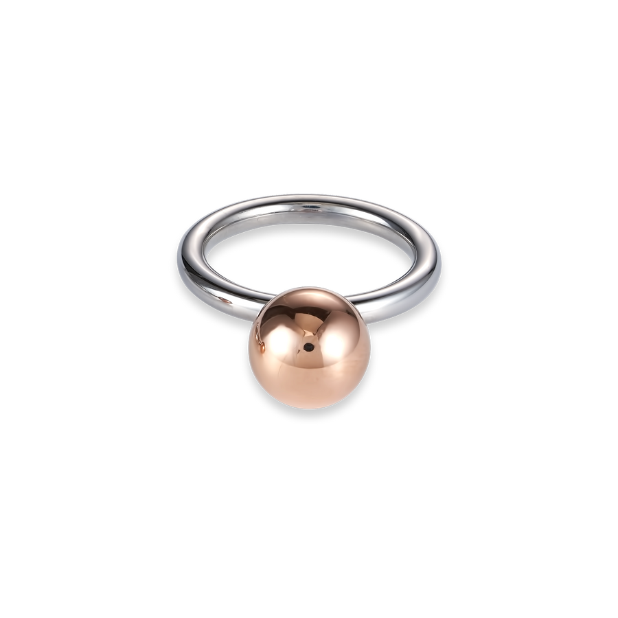 Ring Edelstahlkugel groß roségold