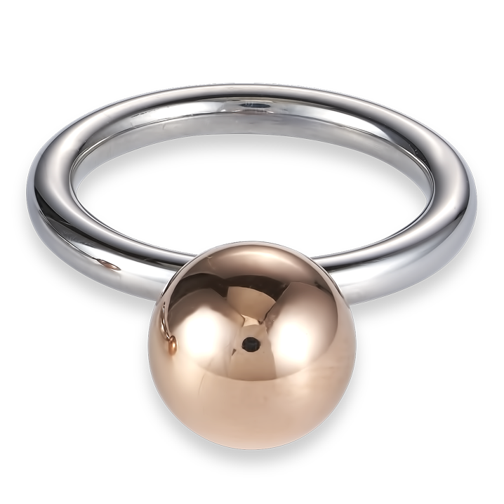 Ring Edelstahlkugel groß roségold