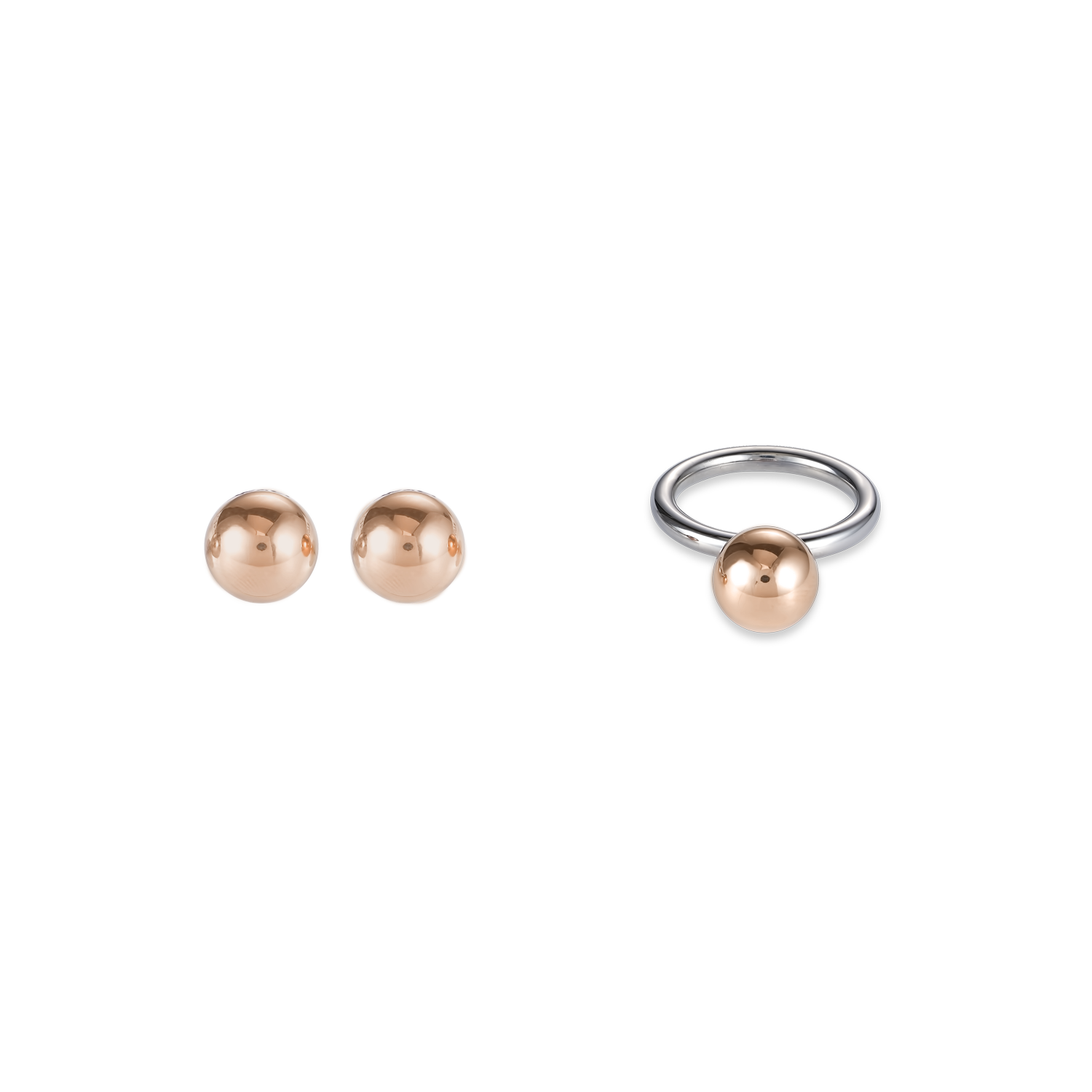 Ring Edelstahlkugel groß roségold
