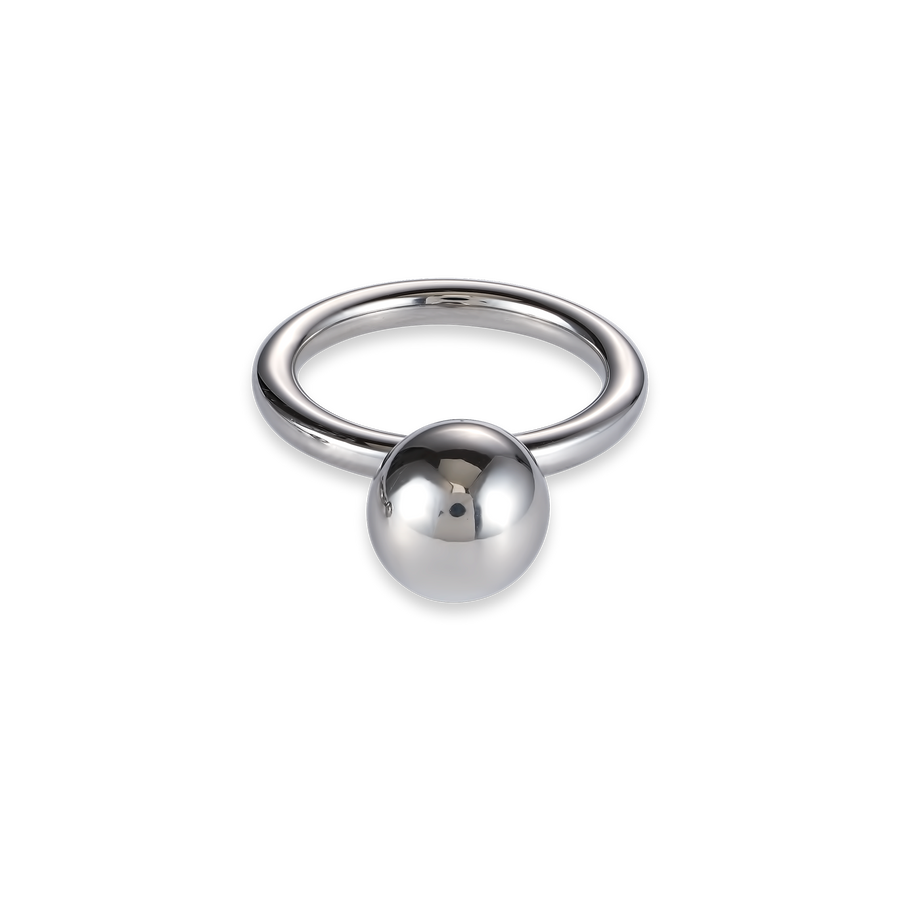 Ring Edelstahlkugel groß silber