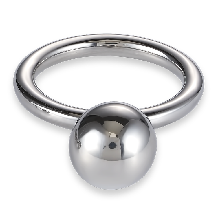 Ring Edelstahlkugel groß silber