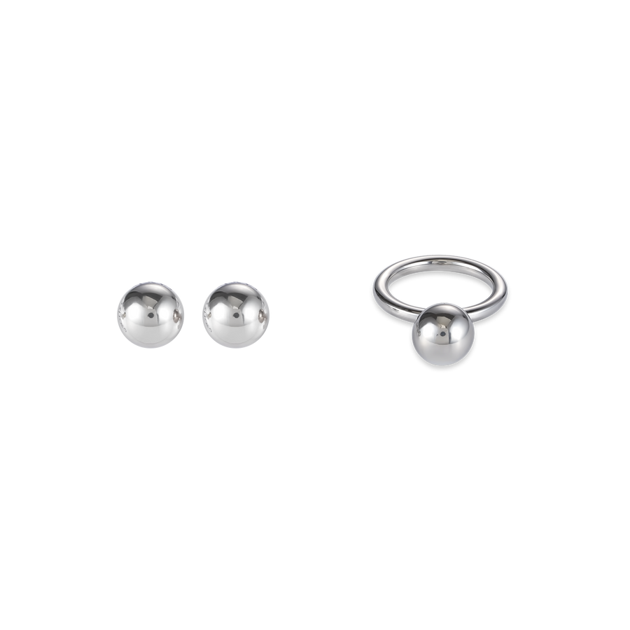 Ring Edelstahlkugel groß silber