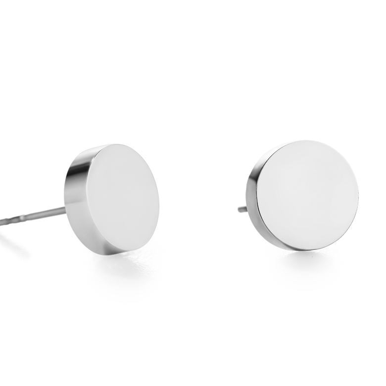 Ohrringe Rund Edelstahl silber