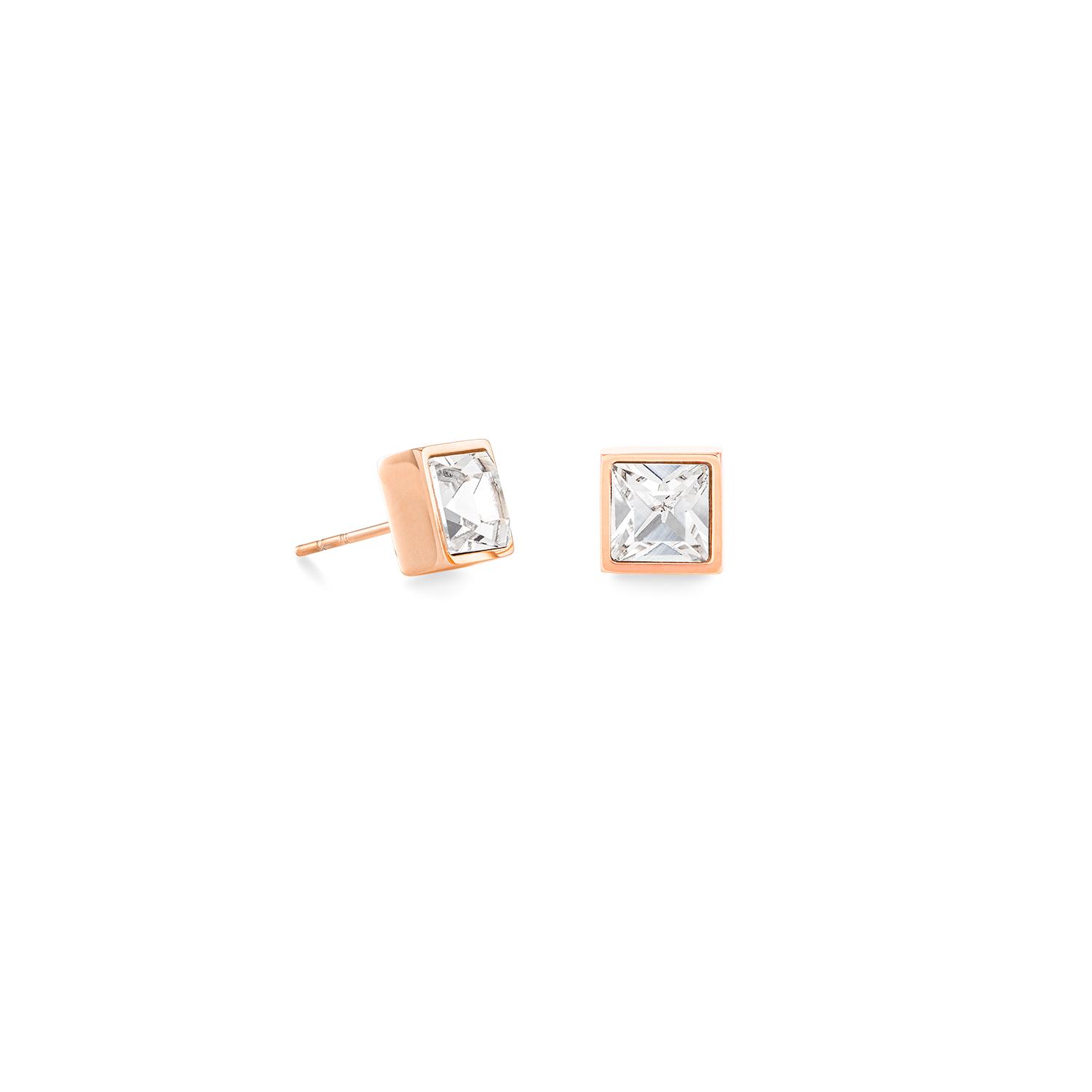 Brilliant Square big Ohrringe roségold kristall