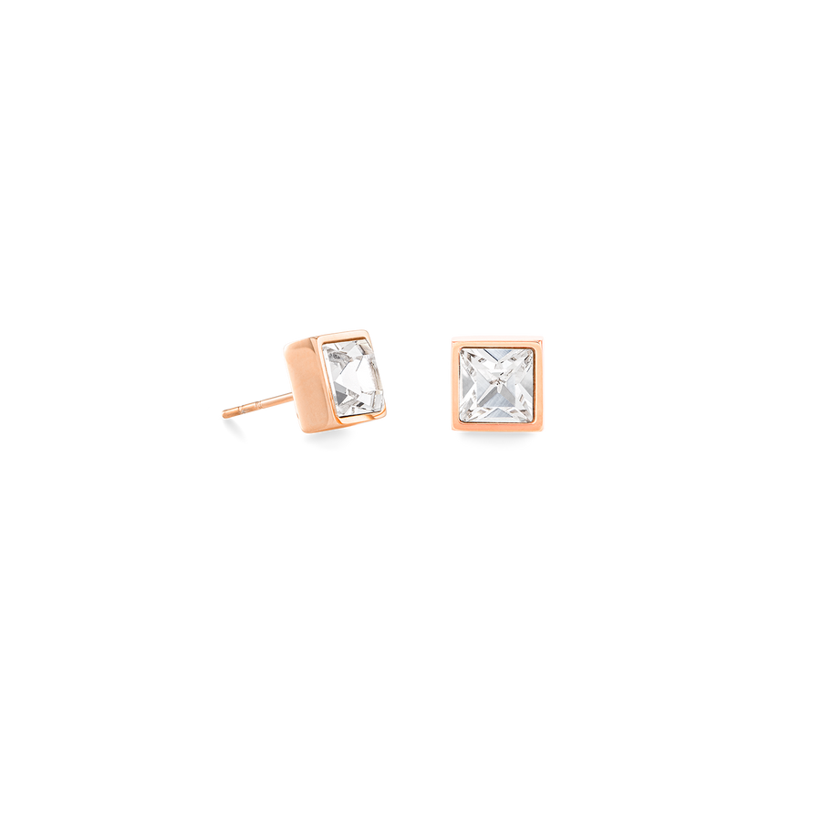 Brilliant Square big Ohrringe roségold kristall