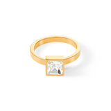 Brilliant Square big Ring gold kristall
