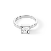 Brilliant Square big Ring silber kristall von COEUR DE LION