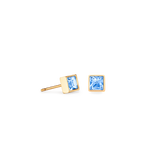 Brilliant Square small Ohrringe gold hellblau