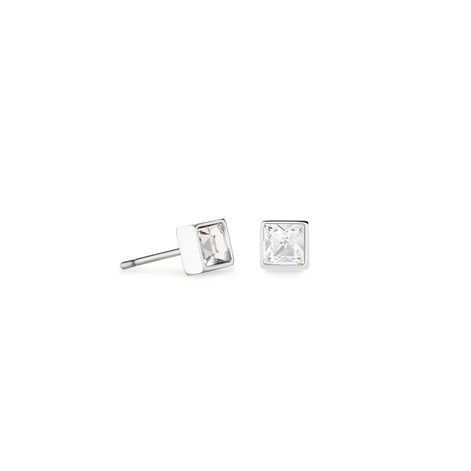 Brilliant Square small Ohrringe silber kristall von COEUR DE LION