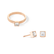 Brilliant Square small Ohrringe roségold kristall von COEUR DE LION – im Set mit passenden Schmuckstücken