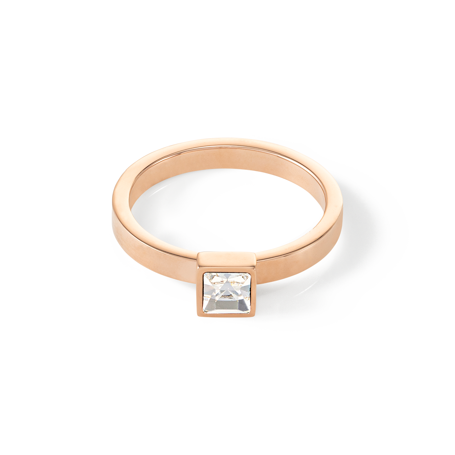 Brilliant Square small Ring roségold kristall von COEUR DE LION