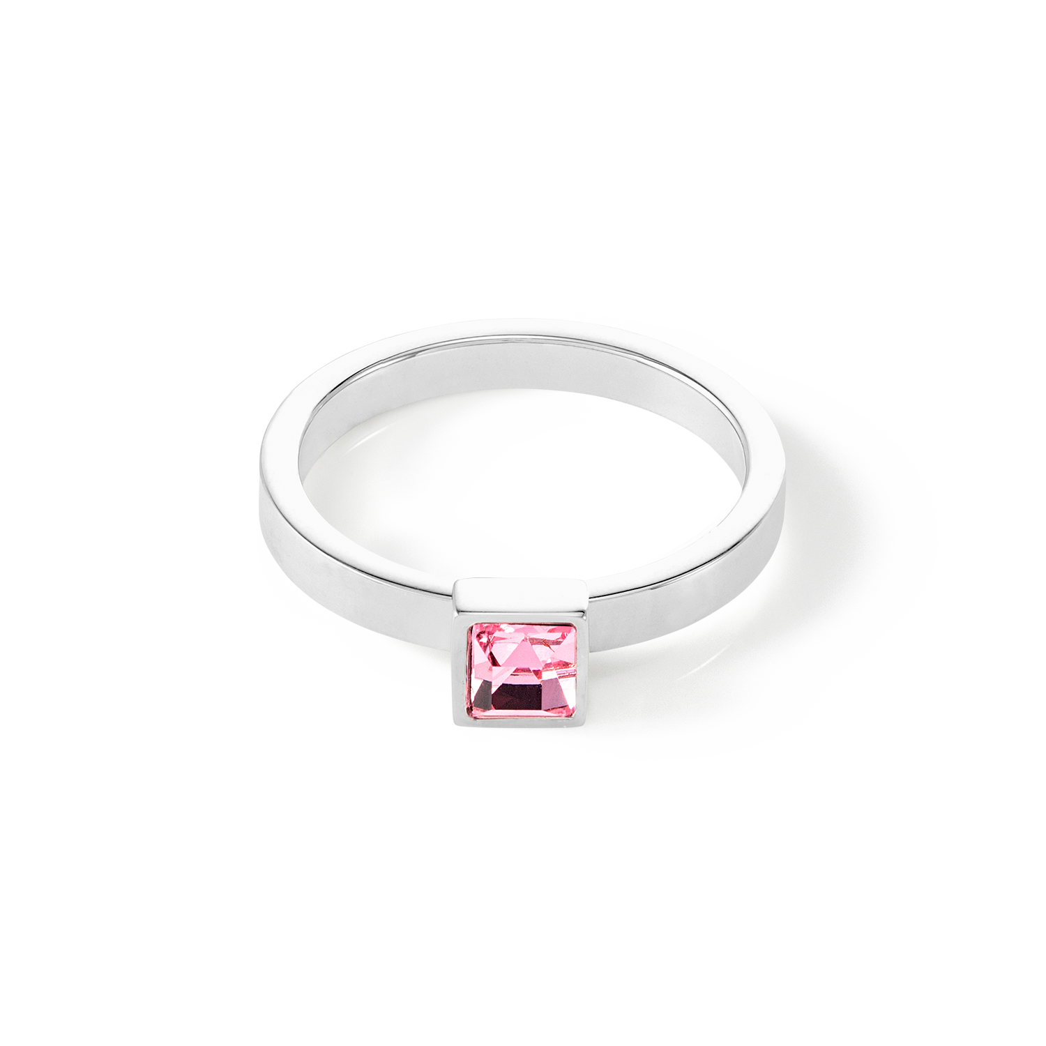 Brilliant Square small Ring silber rosa von COEUR DE LION – Detailaufnahme