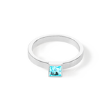 Brilliant Square small Ring silber aqua