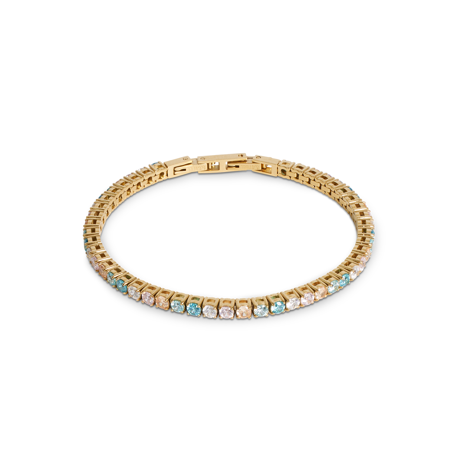 Tennisarmband gold-multicolor pastell von COEUR DE LION