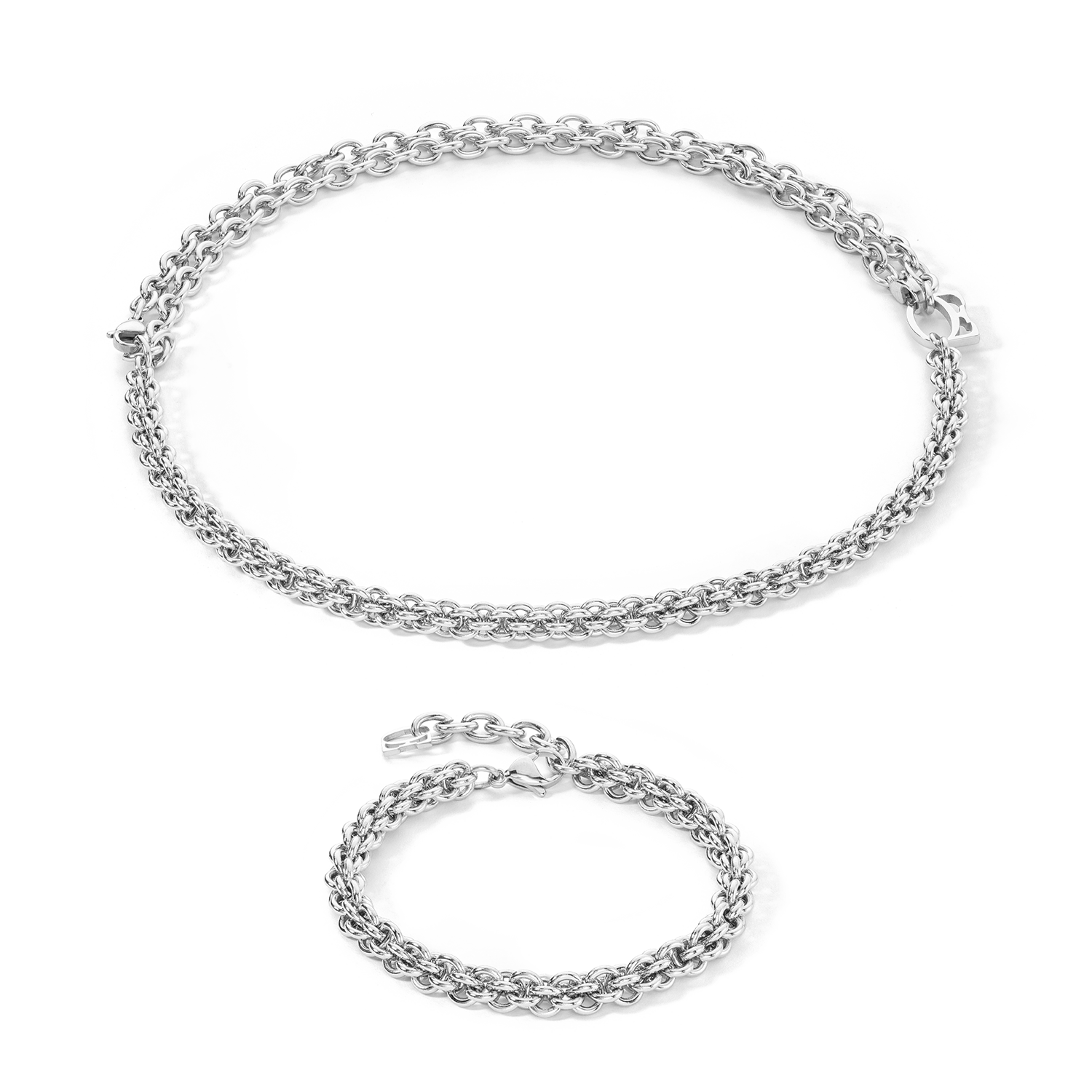 Halskette Mesh Chain silber von COEUR DE LION – im Set mit passenden Schmuckstücken