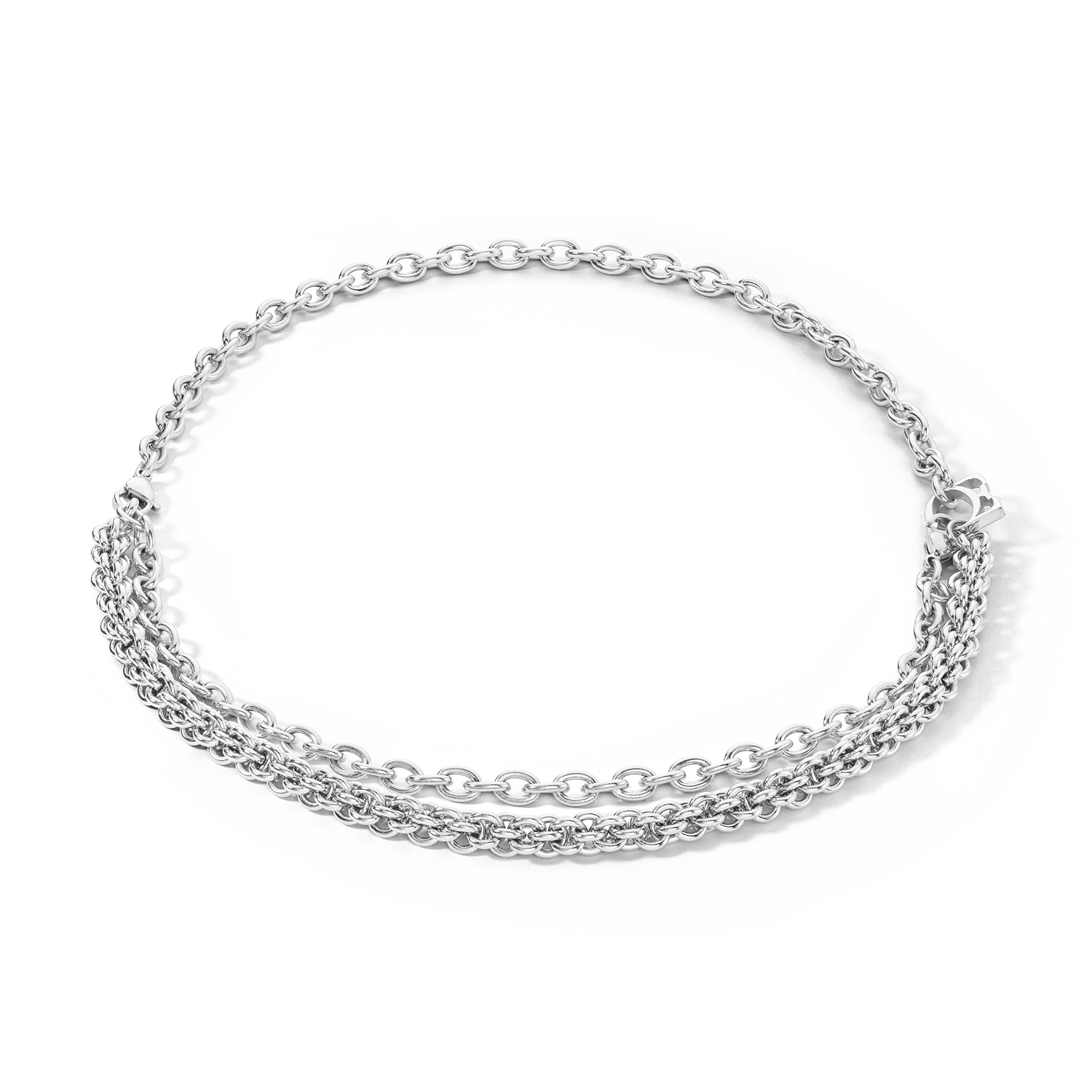 Halskette Mesh Chain silber von COEUR DE LION – Tragevariante
