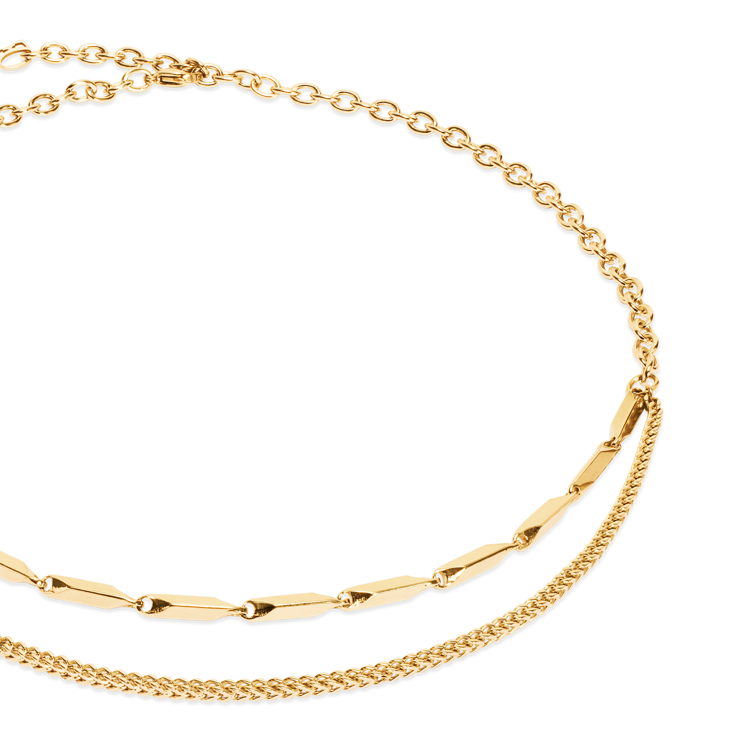 Halskette Twisted Layers gold von COEUR DE LION – Detailaufnahme